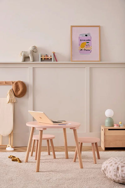 Kid's Concept Stool and table set apricot - Swanky Boutique