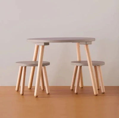 Kid's Concept Stool and table set light brown - Swanky Boutique