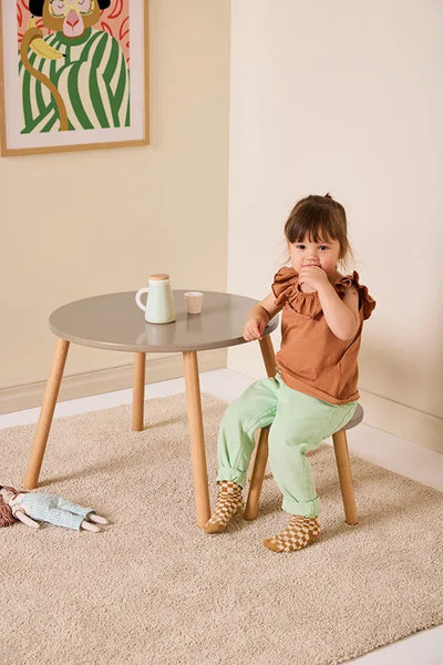 Kid's Concept Stool and table set light brown - Swanky Boutique