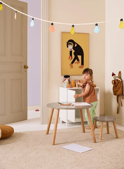 Kid's Concept Stool and table set light brown - Swanky Boutique