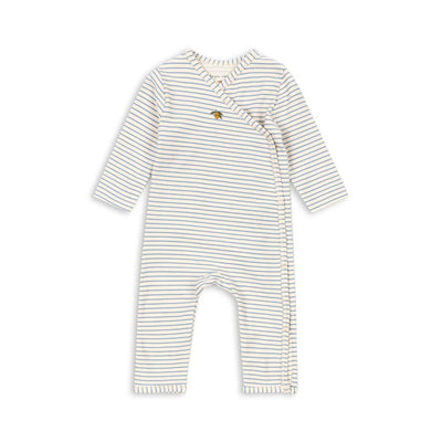 Konges Slojd-BASIC NEWBORN ONESIE Stripe Blue-Swanky Boutique Malta 