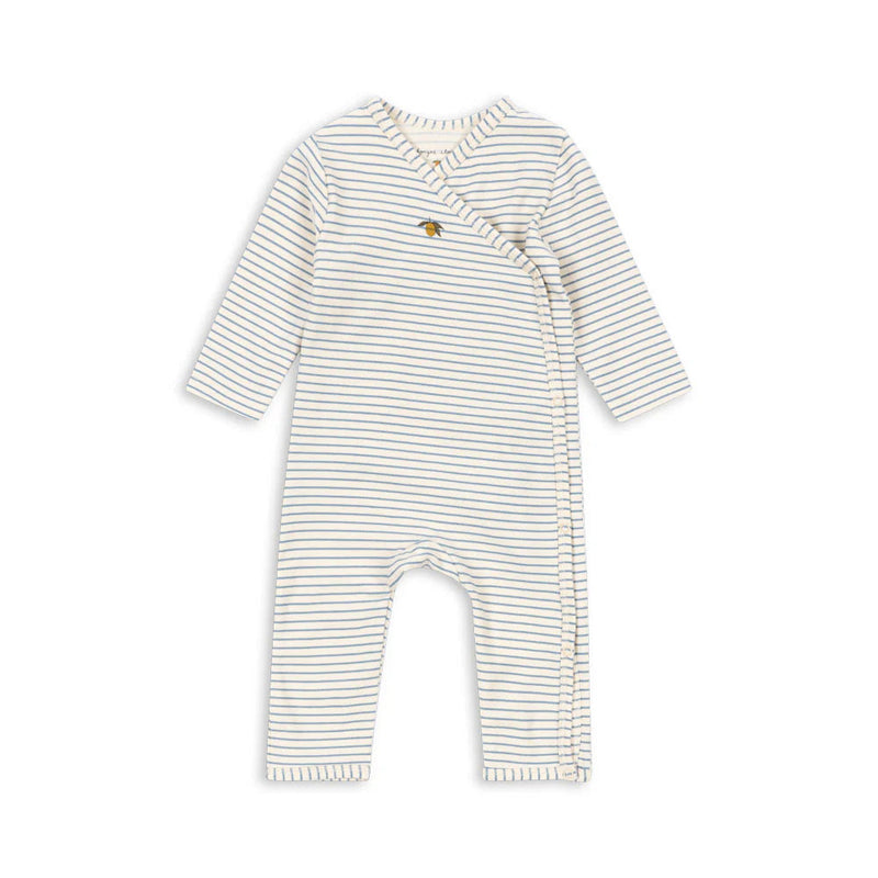 Konges Slojd-BASIC NEWBORN ONESIE Stripe Blue-Swanky Boutique Malta 