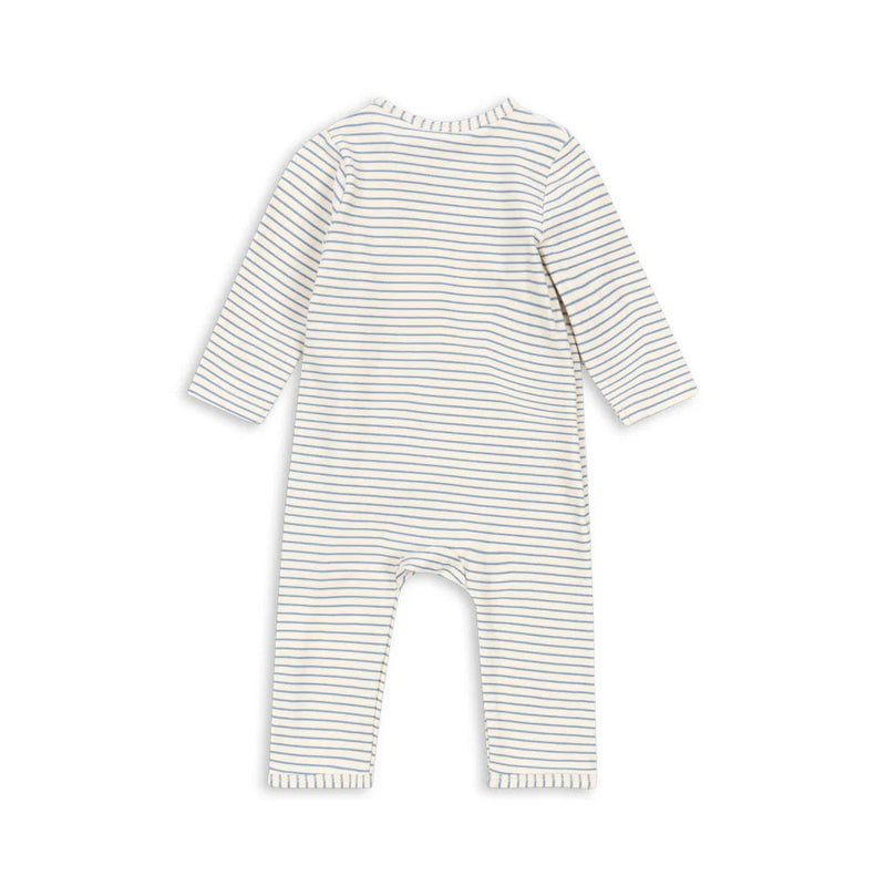 Konges Slojd-BASIC NEWBORN ONESIE Stripe Blue-Swanky Boutique Malta 