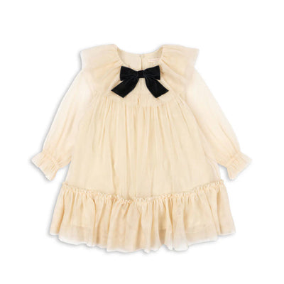 Konges Slojd - Bow Dress - Parchment - Swanky Boutique Malta 