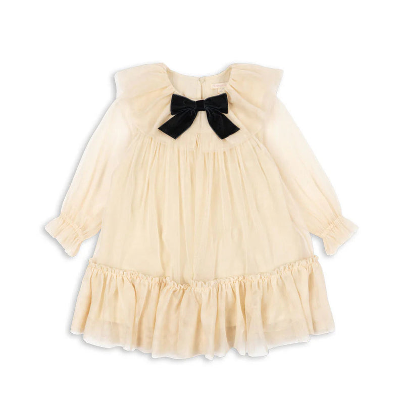 Konges Slojd - Bow Dress - Parchment - Swanky Boutique Malta 