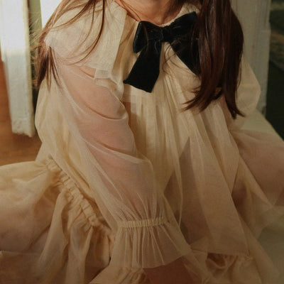 Konges Slojd - Bow Dress - Parchment - Swanky Boutique Malta 