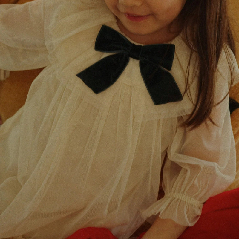 Konges Slojd - Bow Dress - Parchment - Swanky Boutique Malta 