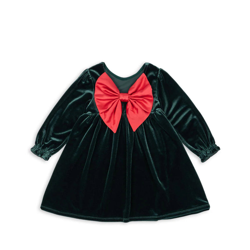 Konges Slojd - Bow Dress Gia - Pine Grove - Swanky Boutique Malta 