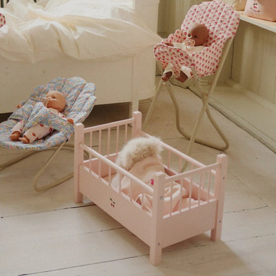 Konges Slojd-Doll Bed, Wooden - Pink-Swanky Boutique Malta 