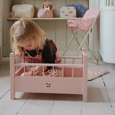 Konges Slojd-Doll Bed, Wooden - Pink-Swanky Boutique Malta 