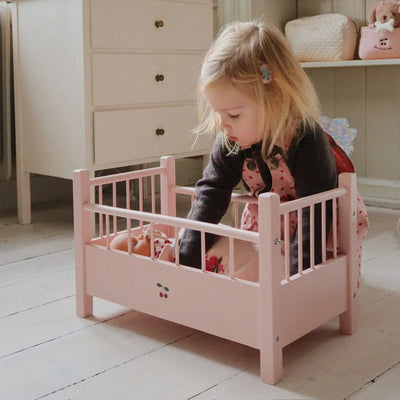 Konges Slojd-Doll Bed, Wooden - Pink-Swanky Boutique Malta 