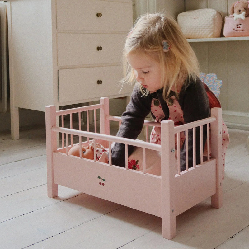 Konges Slojd-Doll Bed, Wooden - Pink-Swanky Boutique Malta 
