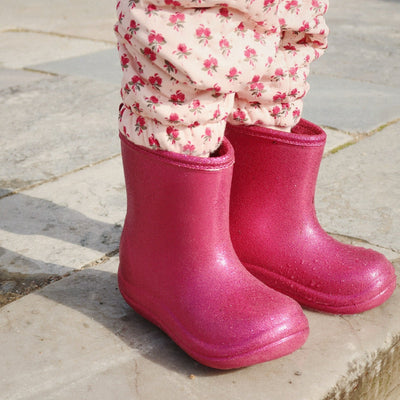 Konges Slojd-Luc Rain Boots, Rubber Glitter -  Sangria-Swanky Boutique Malta 
