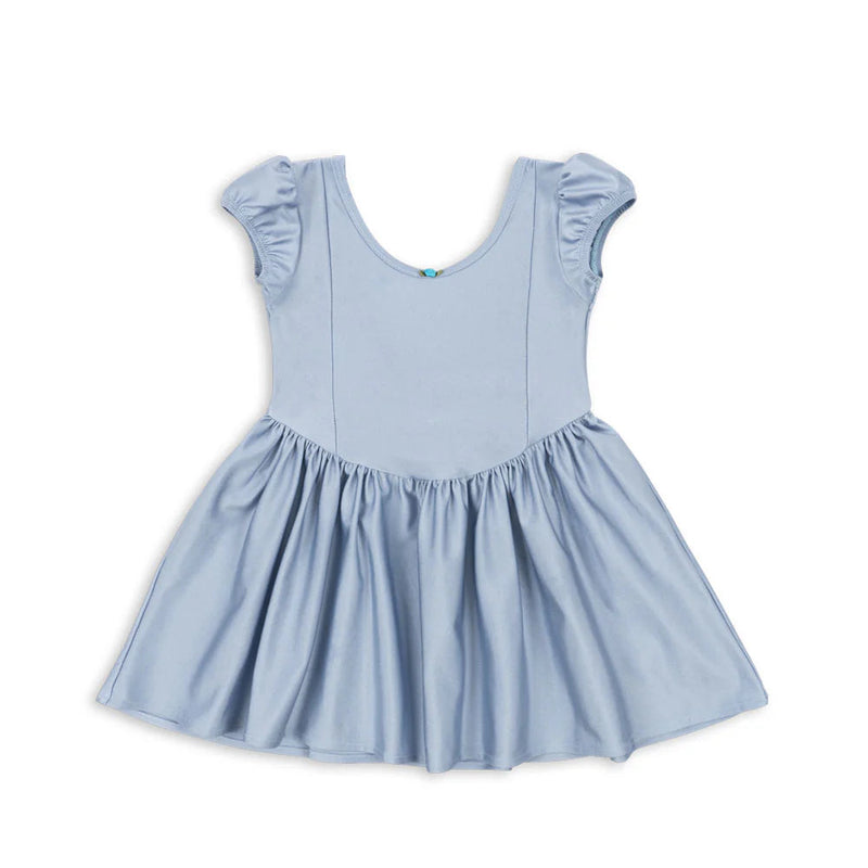 Konges Slojd-Mousse Puff Dress - Zen Blue-Swanky Boutique Malta 