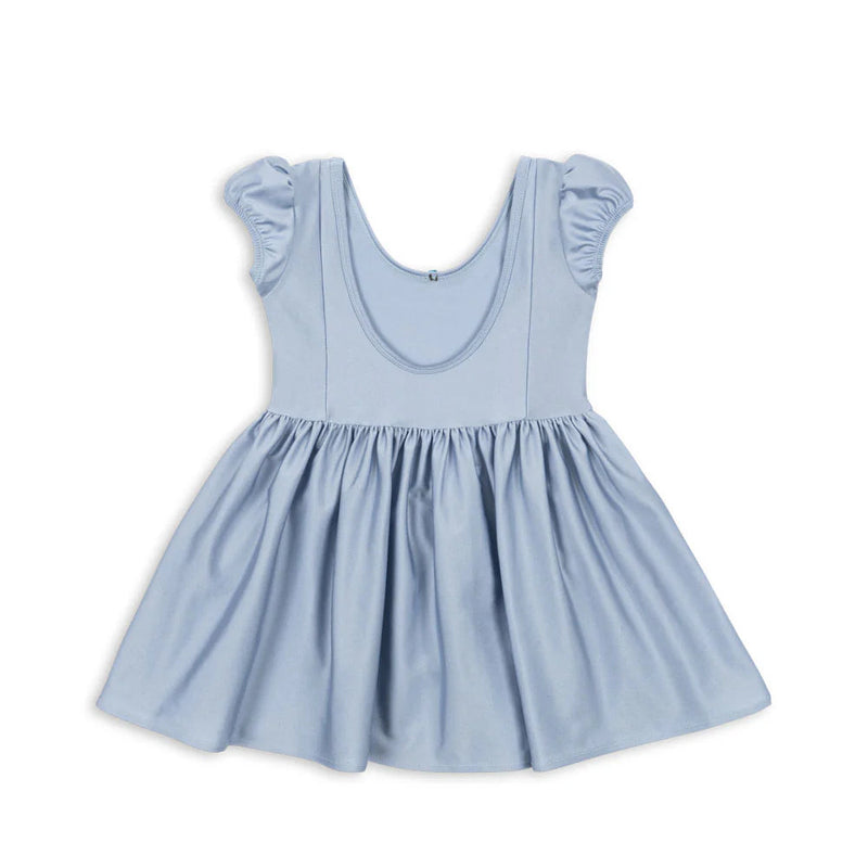 Konges Slojd-Mousse Puff Dress - Zen Blue-Swanky Boutique Malta 