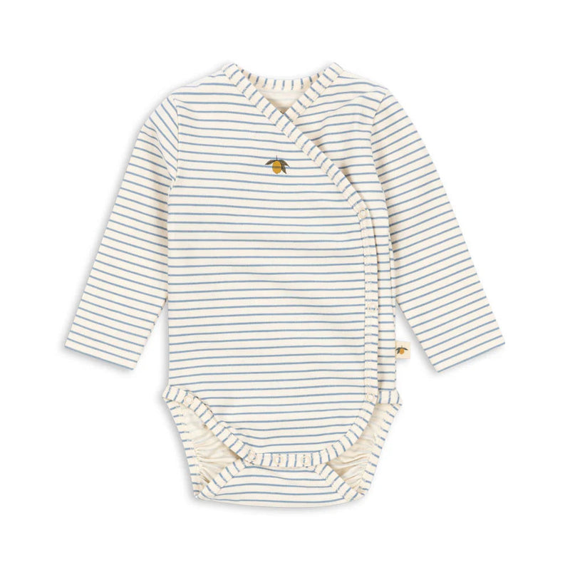 Konges Slojd-Newborn Body Suit - Stripe Blue-Swanky Boutique Malta 