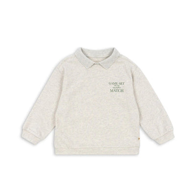 Konges Slojd-Polo Shirt Long, Spotty - Off White Melange-Swanky Boutique Malta 