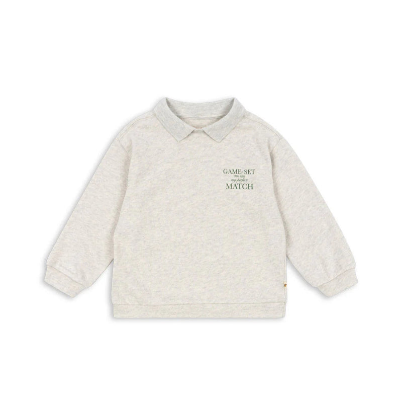 Konges Slojd-Polo Shirt Long, Spotty - Off White Melange-Swanky Boutique Malta 