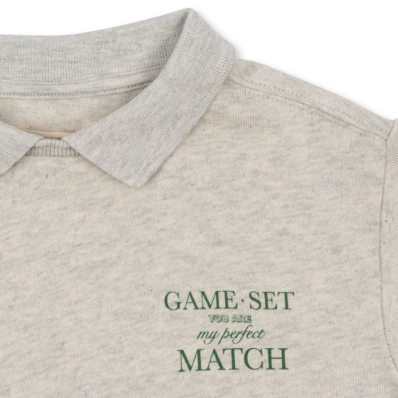 Konges Slojd-Polo Shirt Long, Spotty - Off White Melange-Swanky Boutique Malta 