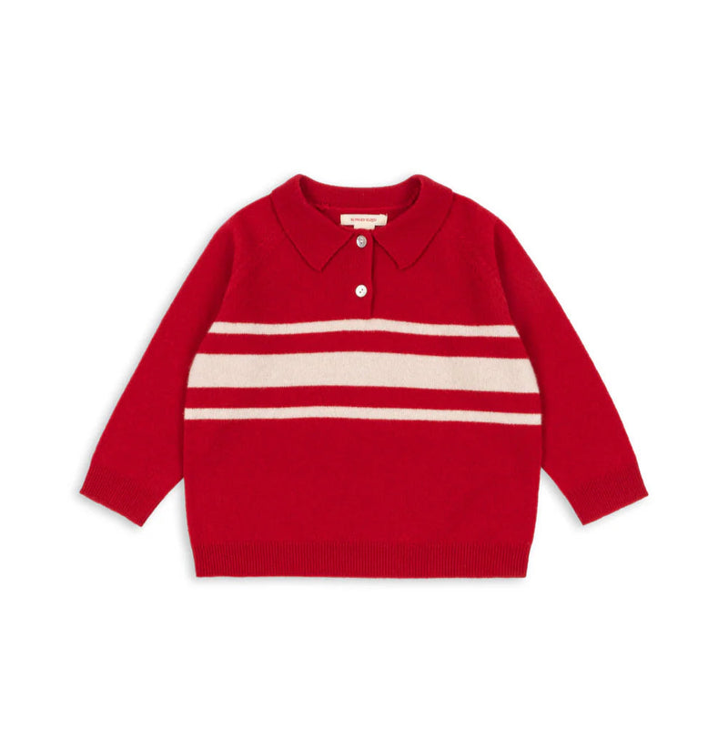 Konges Slojd - Polo Shirt, Long Sleeved - Basi Red - Swanky Boutique Malta 