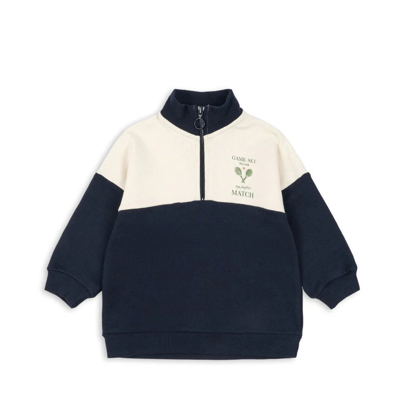 Konges Slojd-Sweatshirt Half Zip - Total Eclipse-Swanky Boutique Malta 
