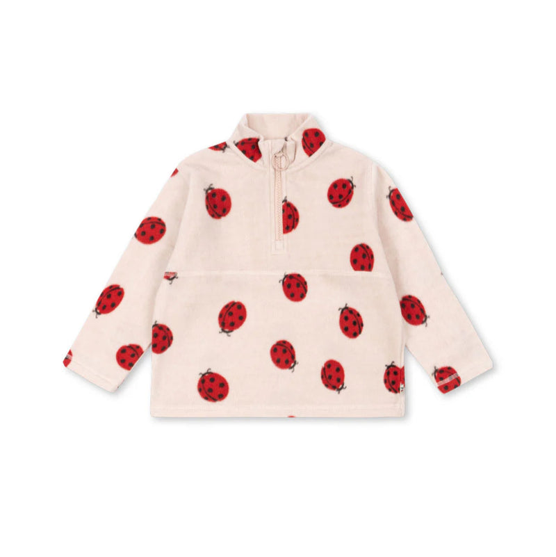 Konges Slojd-Sweatshirt Half Zip, Tavi Fleece - Ladybug-Swanky Boutique Malta 