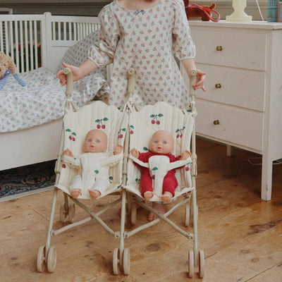 Konges Slojd - Twin, Doll Stroller, Foldable - Ma Grande Cerise - Swanky Boutique Malta 