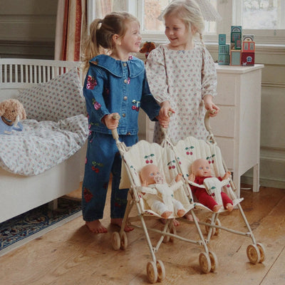 Konges Slojd - Twin, Doll Stroller, Foldable - Ma Grande Cerise - Swanky Boutique Malta 