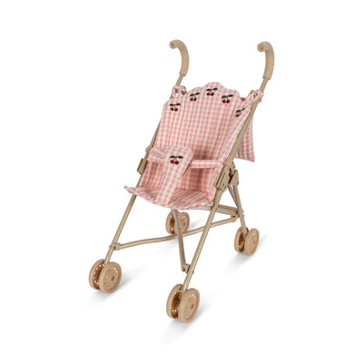 Konges Sloejd - DOLL STROLLER - POWDER PINK CHECK - Swanky Boutique