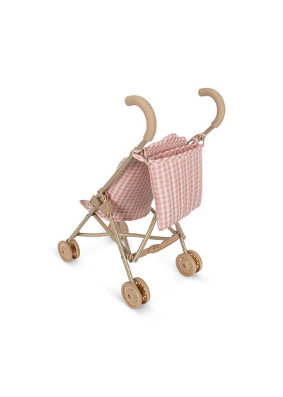 Konges Sloejd - DOLL STROLLER - POWDER PINK CHECK - Swanky Boutique
