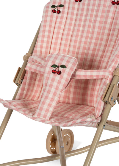 Konges Sloejd - DOLL STROLLER - POWDER PINK CHECK - Swanky Boutique