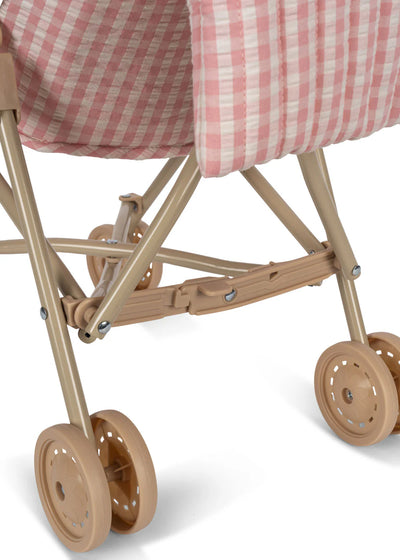Konges Sloejd - DOLL STROLLER - POWDER PINK CHECK - Swanky Boutique