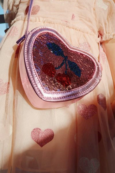 Konges Sloejd - TUT HEART SEQUIN BAG - ROSE - Swanky Boutique 