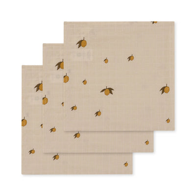 Konges Sloejd 3 PACK MUSLIN CLOTH GOTS Lemon - Swanky Boutique Malta