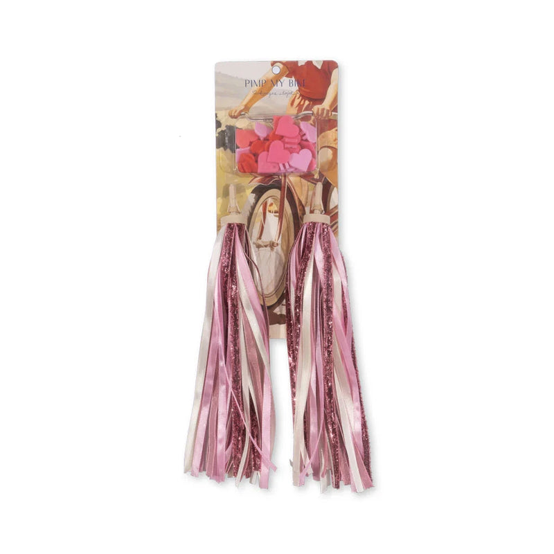 Konges Sloejd Bicycle Streamers and Beads - Pink Glitter - Swanky Boutique