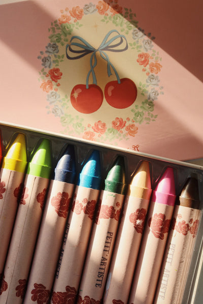 Konges Sloejd Crayons Bees Wax 10 Pcs Cherry Bow - Swanky Boutique