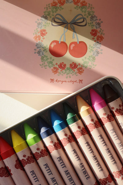 Konges Sloejd Crayons Bees Wax 10 Pcs Cherry Bow - Swanky Boutique