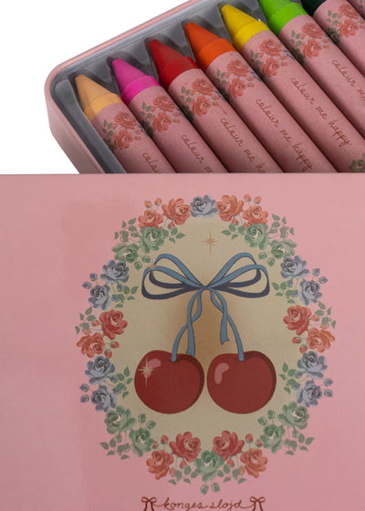 Konges Sloejd Crayons Bees Wax 10 Pcs Cherry Bow - Swanky Boutique