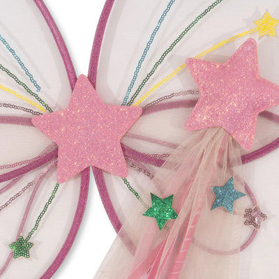 Konges Sloejd- Fairy Wings & Wand Costume - Evening Sand, Rainbow -Swanky Boutique Malta 
