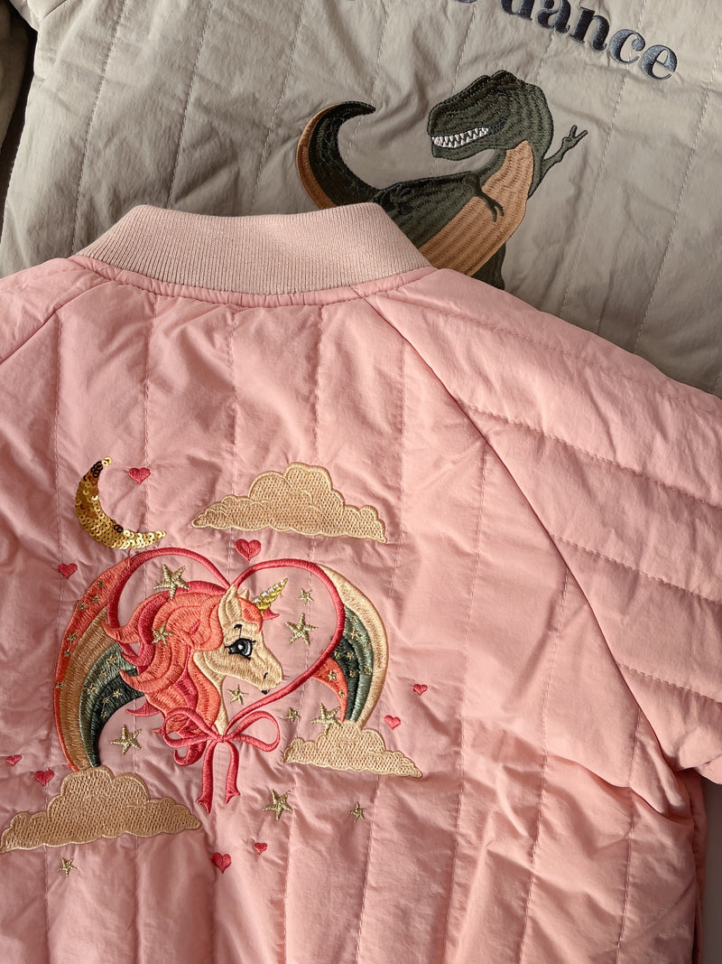 Juno Bomber Jacket - Mellow Rose Unicorns