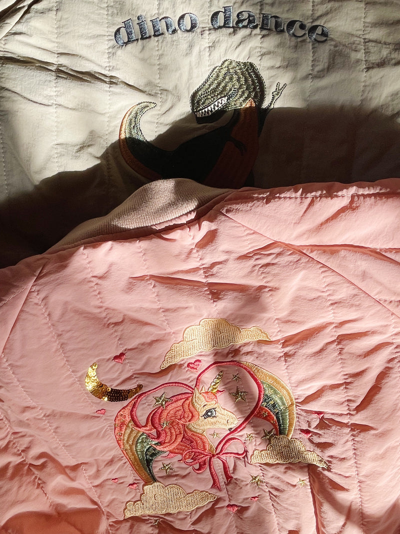 Juno Bomber Jacket - Mellow Rose Unicorns