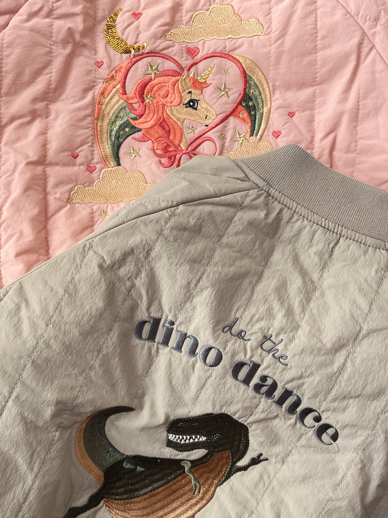 Juno Bomber Jacket - Laurel Oak Dinosaurs