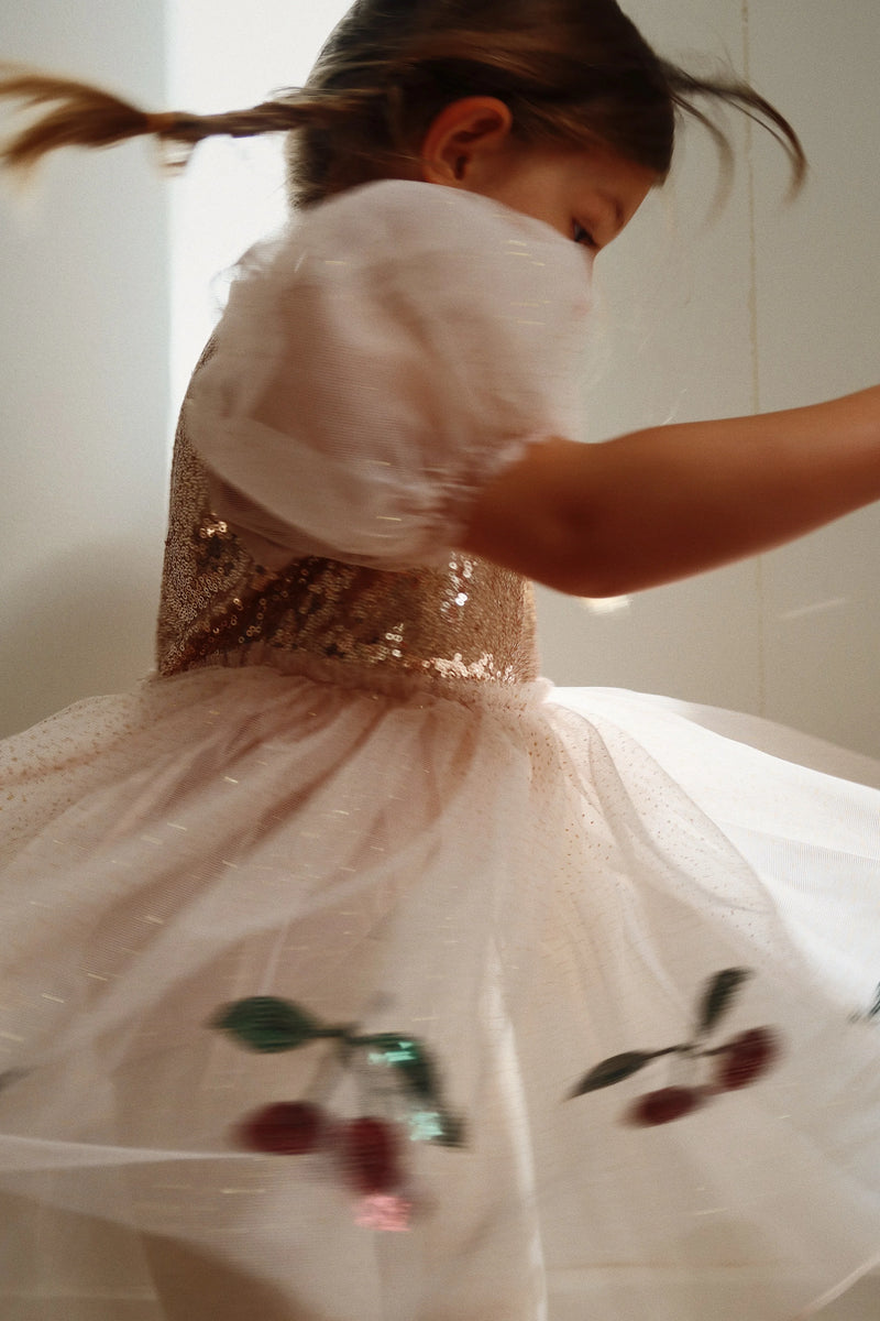 Konges Sloejd Mei Dress Gold Blush - Swanky Boutique