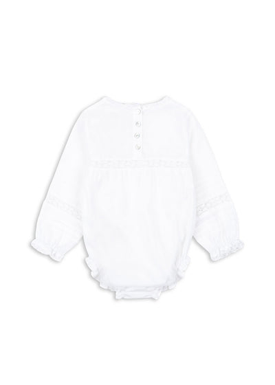 Konges Sloejd Orchid Baby Romper White Lace - Swanky Boutique Malta 