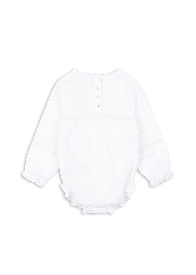Konges Sloejd Orchid Baby Romper White Lace - Swanky Boutique Malta 