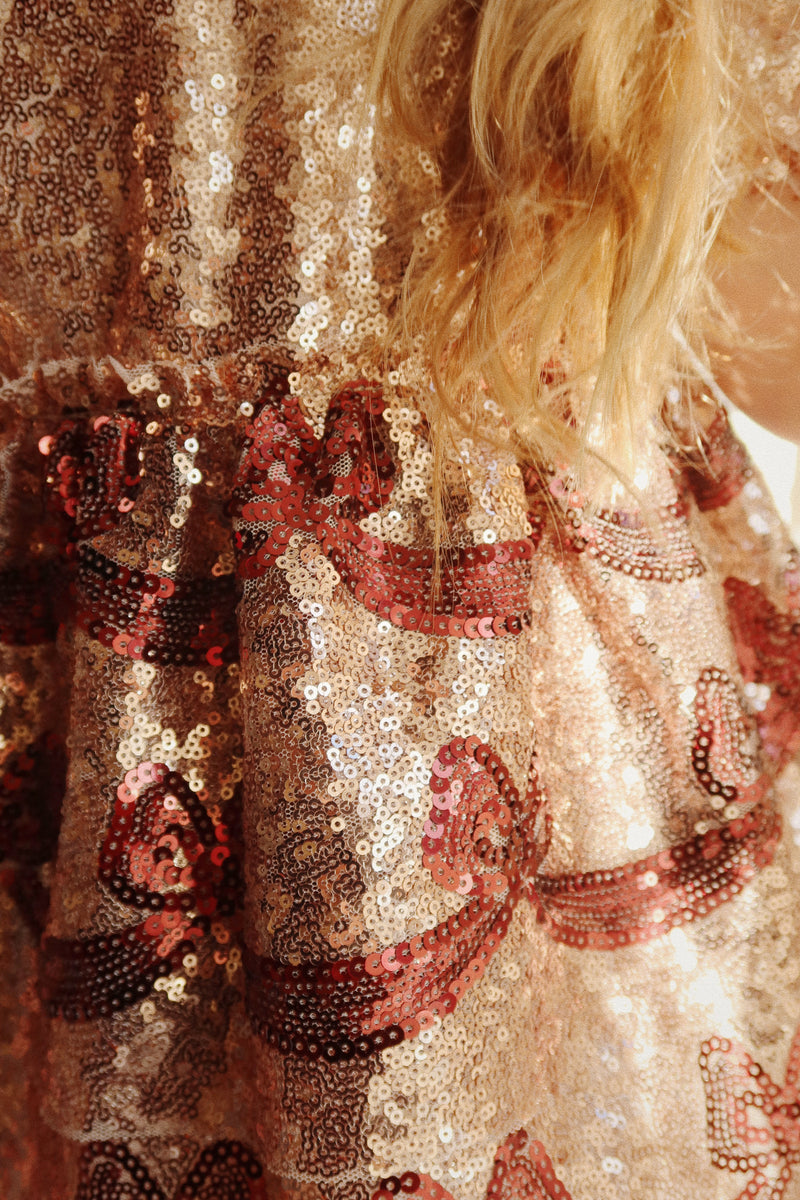 Starla Bow Wow Dress - Gold Blush
