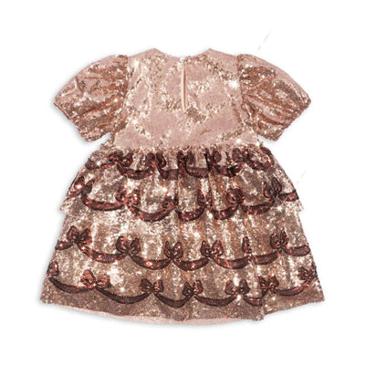 Konges Sloejd Starla Bow Wow Dress Gold Blush - Swanky Boutique