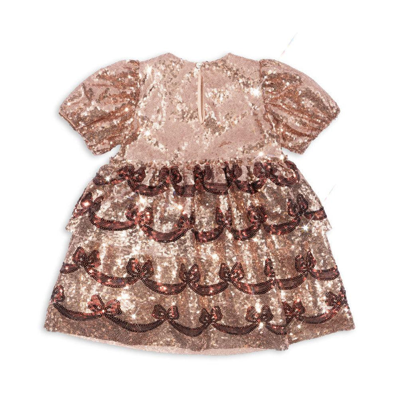 Konges Sloejd Starla Bow Wow Dress Gold Blush - Swanky Boutique