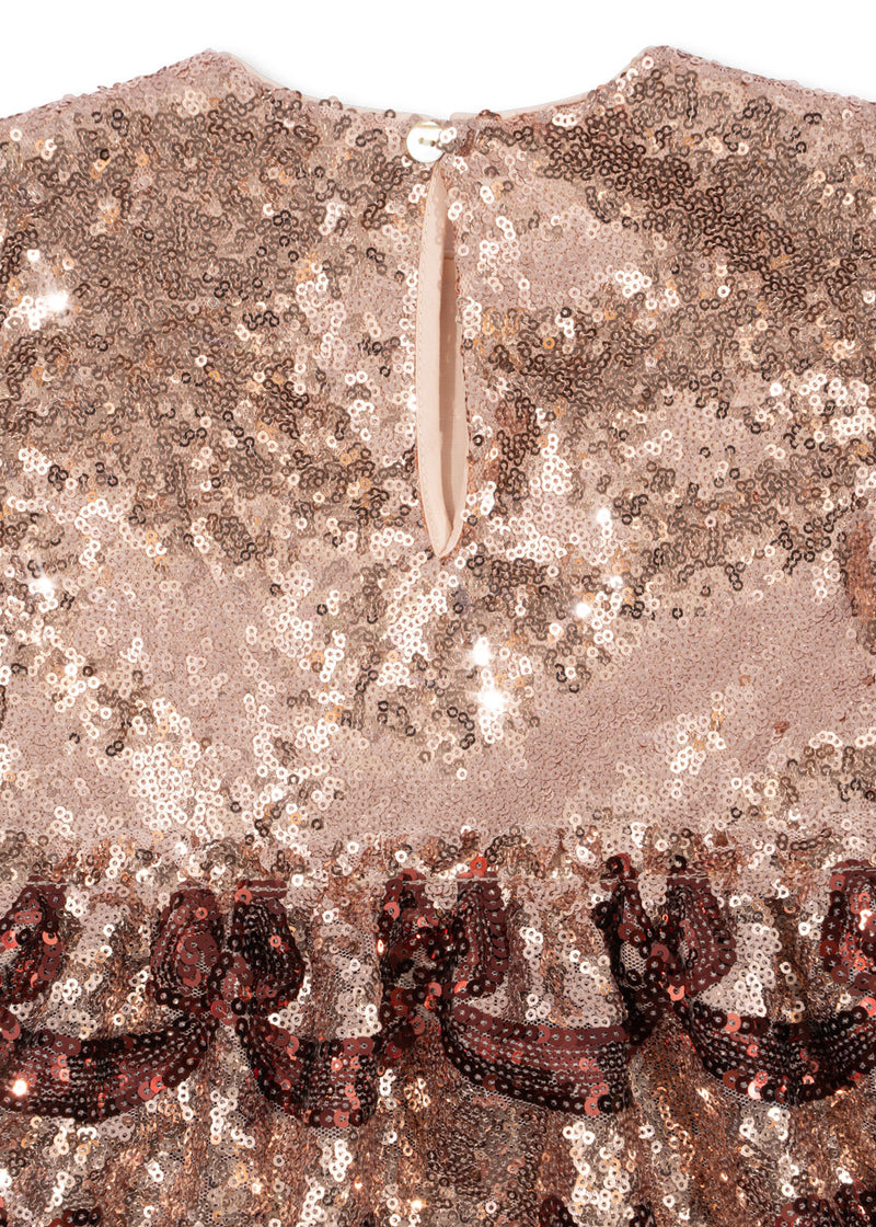 Konges Sloejd Starla Bow Wow Dress Gold Blush - Swanky Boutique