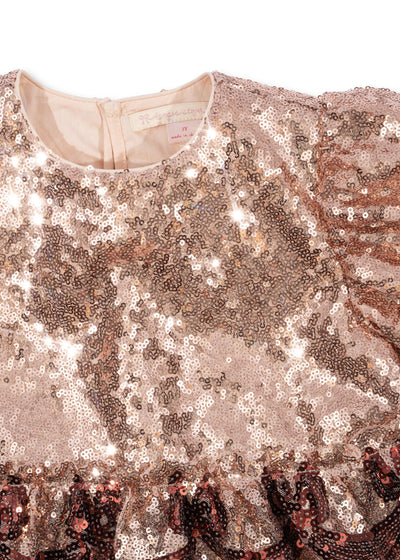 Konges Sloejd Starla Bow Wow Dress Gold Blush - Swanky Boutique